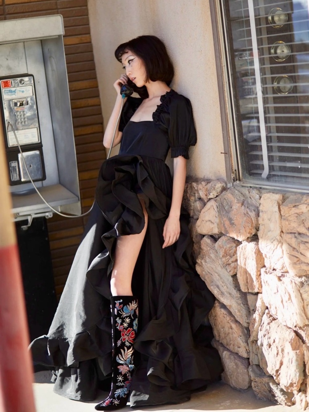 Selkie Caviar Recycled Ruffle Gown
